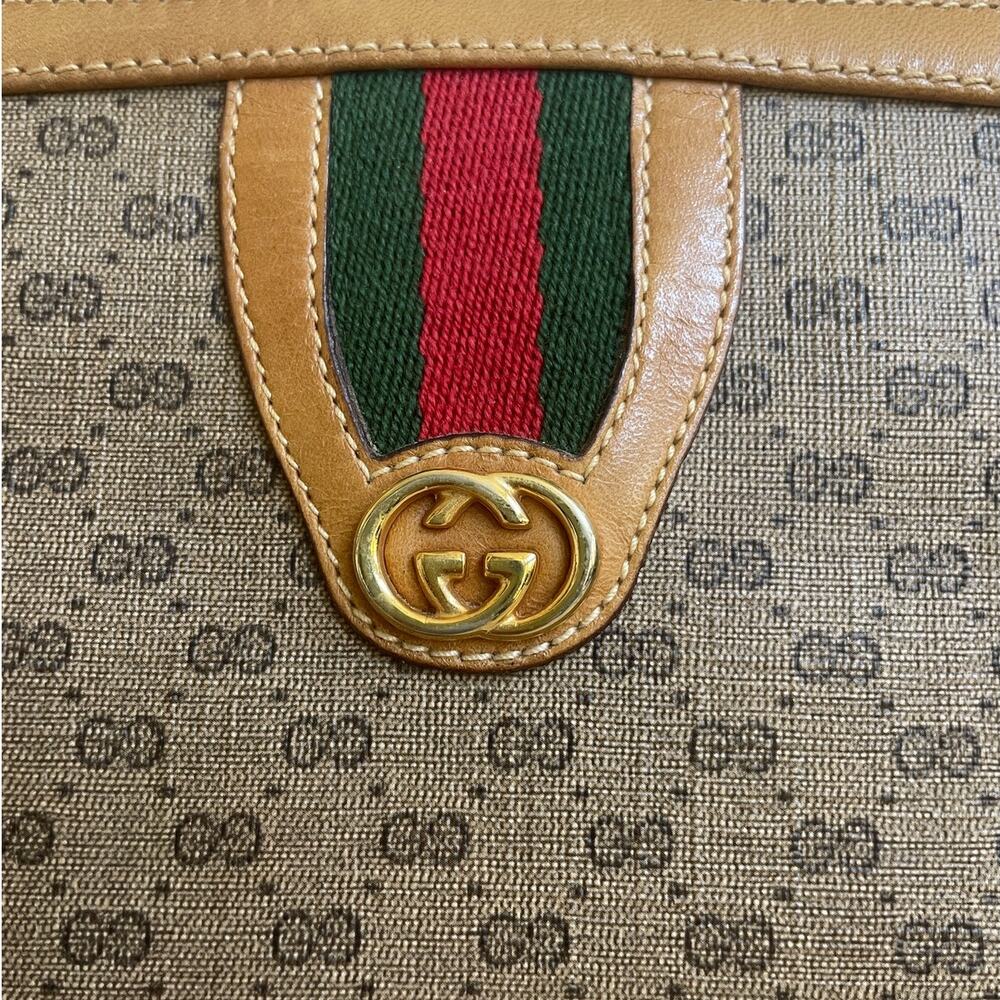 Gucci Vintage Micro GG Canvas Satchel | Web Stripe, Knight Charm Rare - Picture 7 of 16